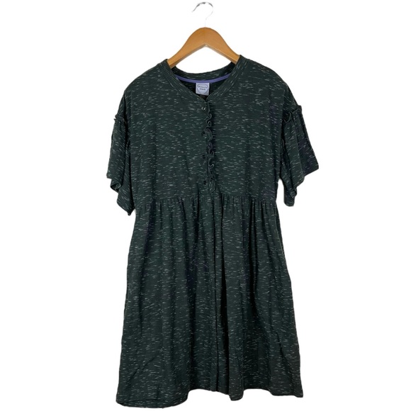 Violet Weekend Dress Women’s XL Charcoal Grey Ruffle Sleeve Pockets - Picture 1 of 12